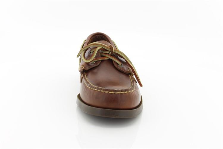 Sebago docksides, allacciata marroncino, suola scura
