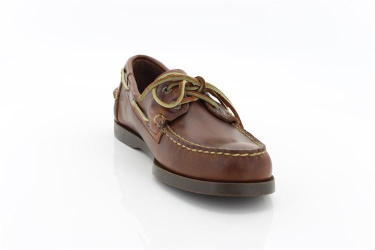 Sebago docksides, allacciata marroncino, suola scura
