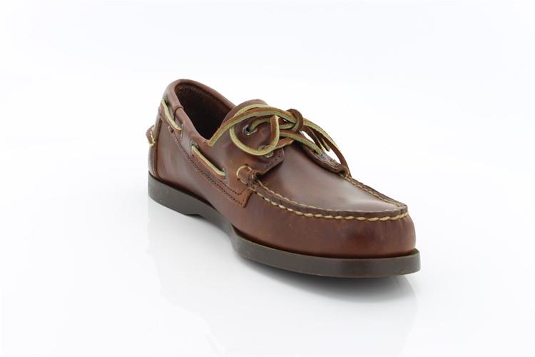 Sebago docksides, allacciata marroncino, suola scura