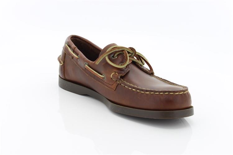 Sebago docksides, allacciata marroncino, suola scura