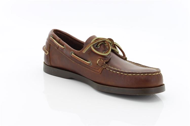 Sebago docksides, allacciata marroncino, suola scura