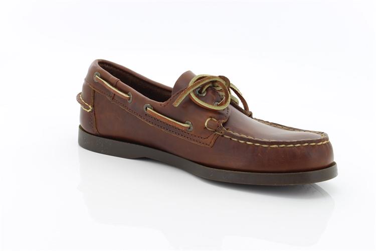 Sebago docksides, allacciata marroncino, suola scura