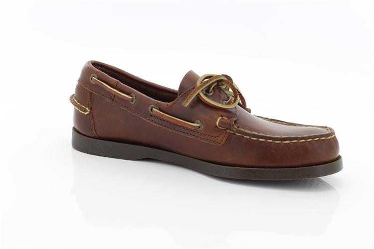 Sebago docksides, allacciata marroncino, suola scura