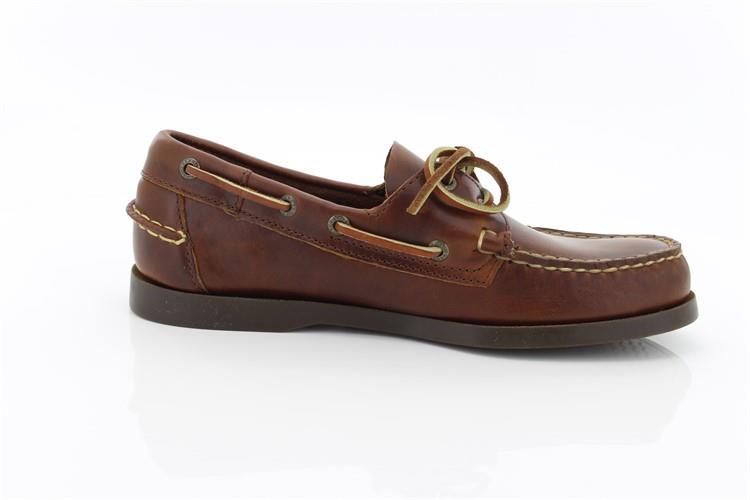 Sebago docksides, allacciata marroncino, suola scura