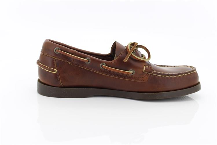 Sebago docksides, allacciata marroncino, suola scura