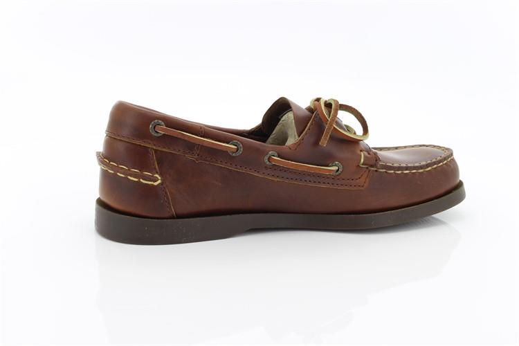 Sebago docksides, allacciata marroncino, suola scura