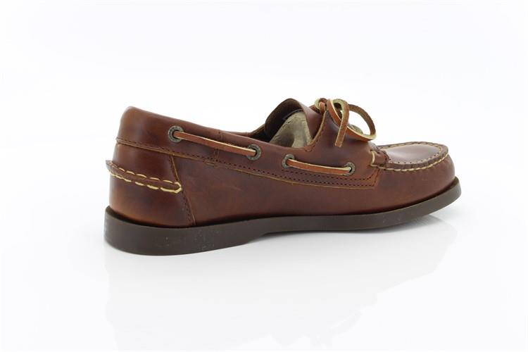 Sebago docksides, allacciata marroncino, suola scura