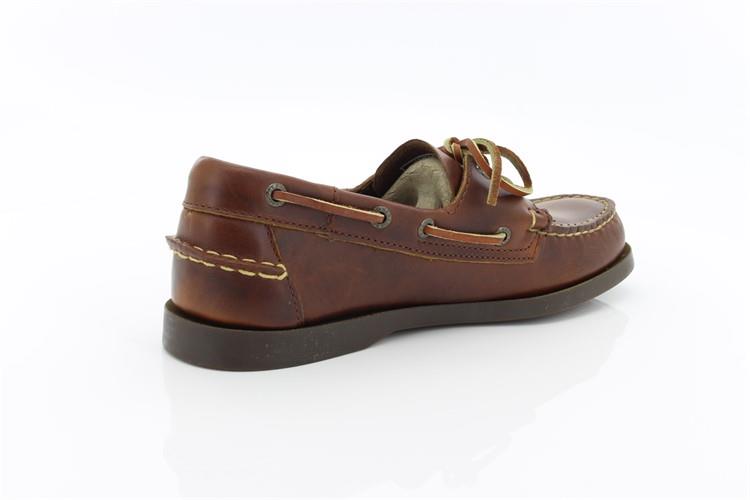 Sebago docksides, allacciata marroncino, suola scura