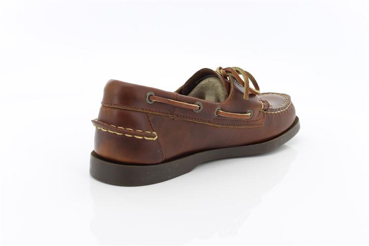 Sebago docksides, allacciata marroncino, suola scura