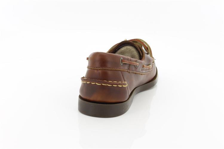 Sebago docksides, allacciata marroncino, suola scura