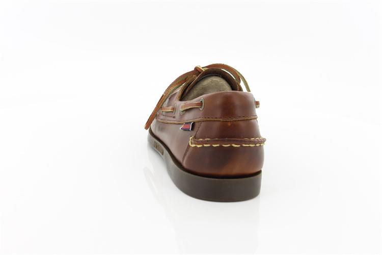 Sebago docksides, allacciata marroncino, suola scura