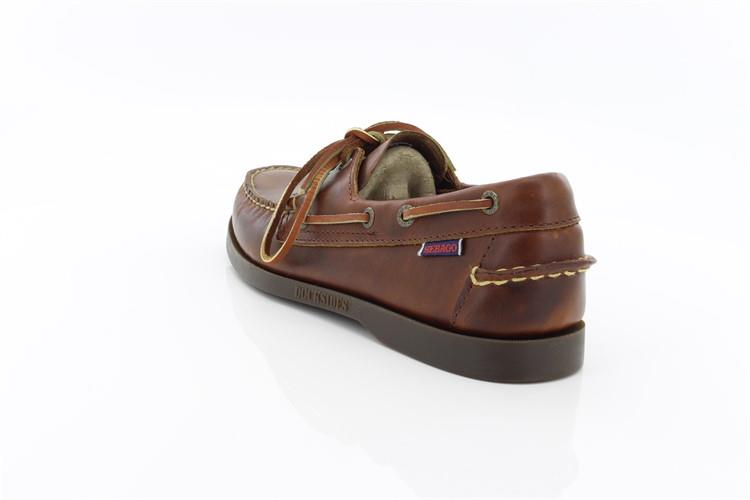 Sebago docksides, allacciata marroncino, suola scura