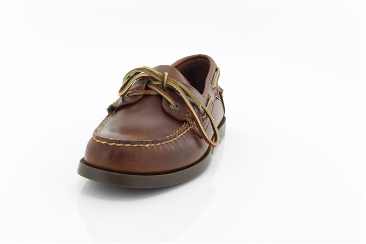 Sebago docksides, allacciata marroncino, suola scura