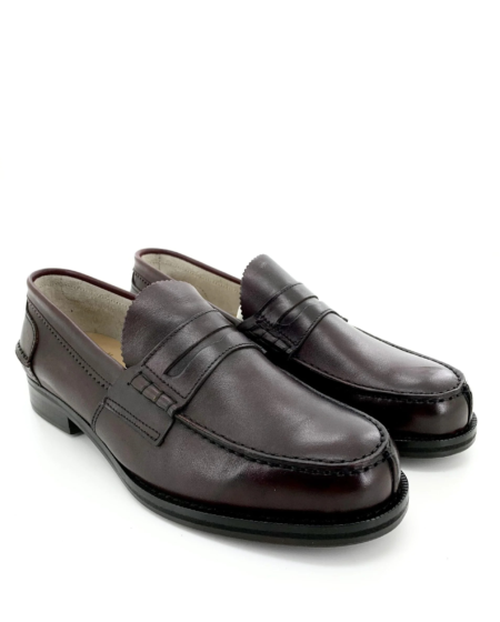 Saxone mocassino in pelle bordeaux
