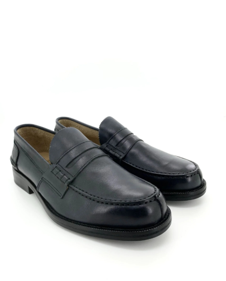 Saxone mocassino in pelle blu