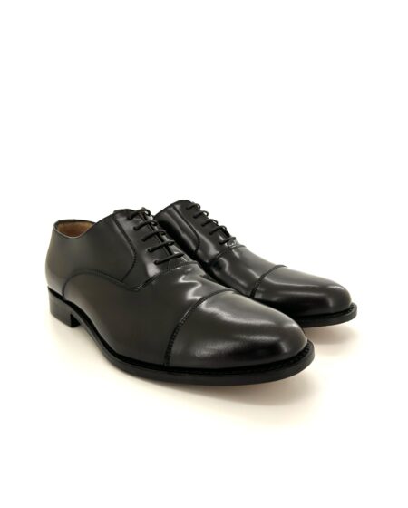 Saxone scarpa classica allacciata uomo, in pelle Polish binder marrone, suola cuoio