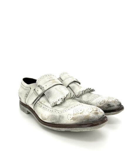 Church's Shanghai, in pelle vintage bianca, suola in gomma