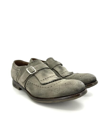 Church's Shanghai, scamosciata vintage grigia, suola in gomma