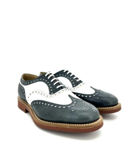 Church's scarpa allacciata, in pelle bicolore blu e bianco