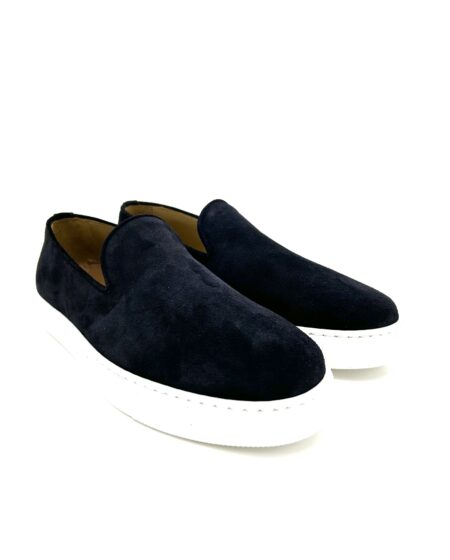 Saxone mocassino, in pelle scamosciata blu