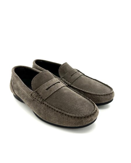 Sebago mocassini, in pelle scamosciata tortora, suola in gomma