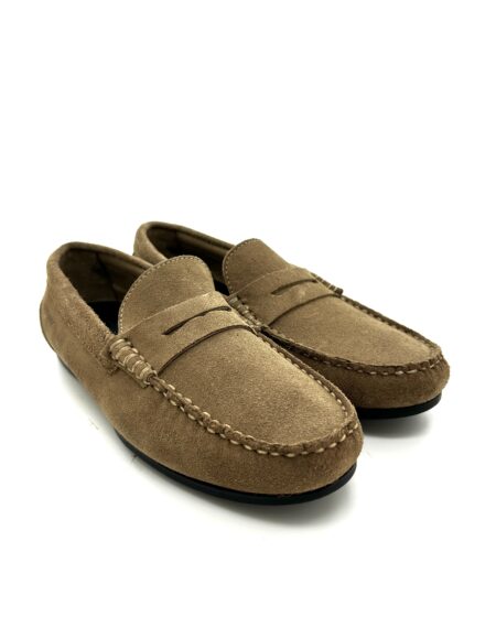 Sebago mocassini, in pelle scamosciata beige, suola in gomma