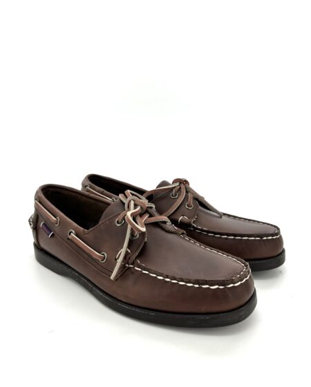 Sebago docksides, allacciata marroncino, suola scura