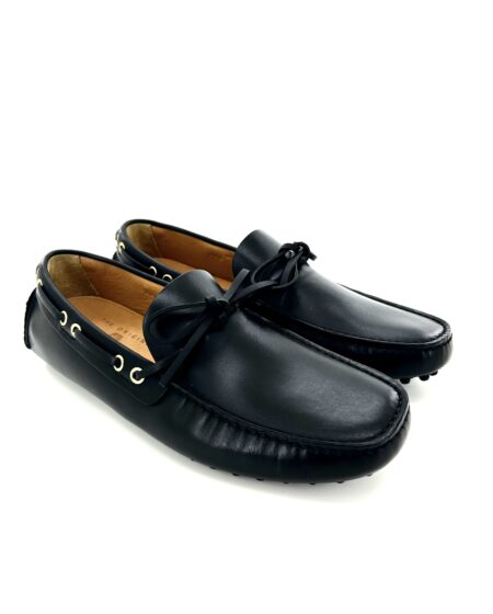 Car Shoe, mocassini con gommini, in pelle nera