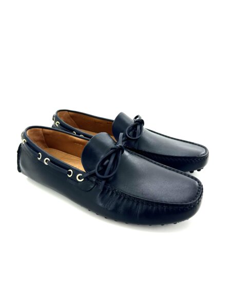 Car Shoe, mocassini con gommini, in pelle blu