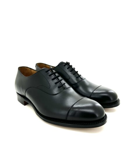Cheaney scarpe allacciate uomo, in pelle nera, suola cuoio, cucite goodyear