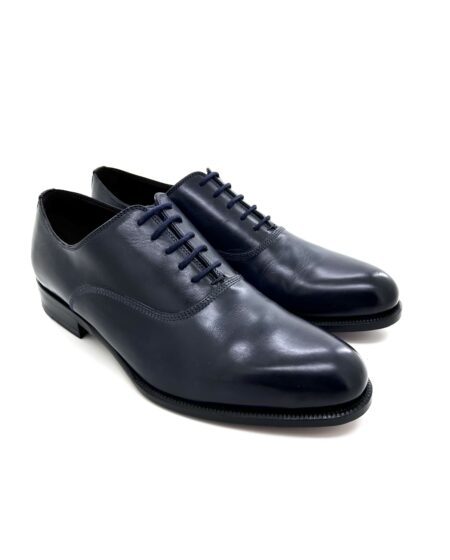 Sir Wilson scarpe classiche allacciate senza puntale uomo, in pelle blu, cucite a mano
