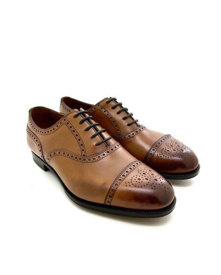 Edward Green scarpe classiche allacciate uomo, in pelle marrone chiaro anticata