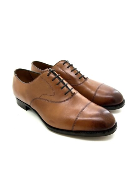 Edward Green scarpe classiche allacciate uomo, in pelle color cuoio anticata
