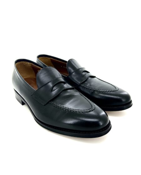 Sir Wilson mocassini uomo, in pelle nera, suola cuoio