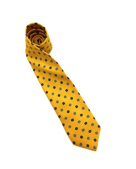 Cravatta in seta gialla fantasia