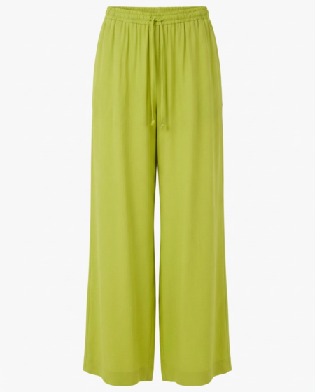 Pantaloni in viscosa verde lime fluido