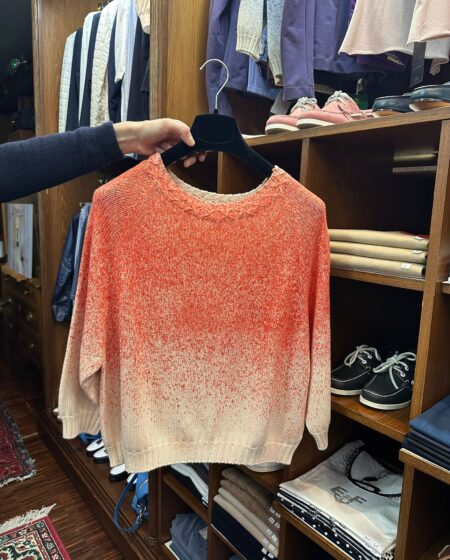 Maglia donna sfumata arancio e beige