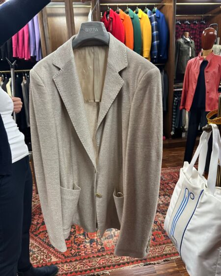 Giacca beige in lino Barba Napoli