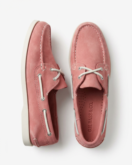 Scarpe da barca rosa in pelle scamosciata