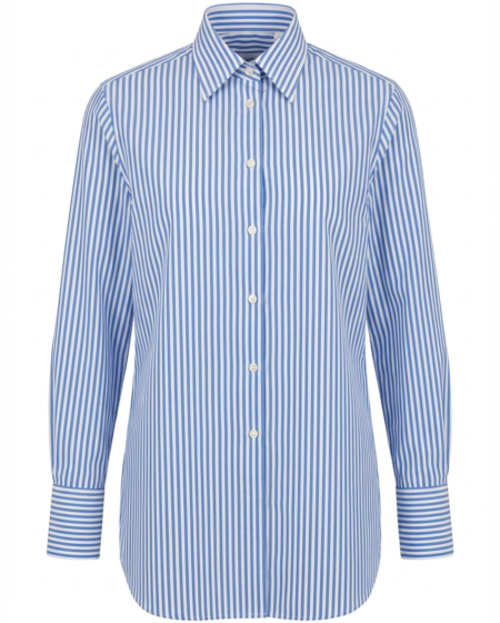 Camicia da donna a righe bianche e blu