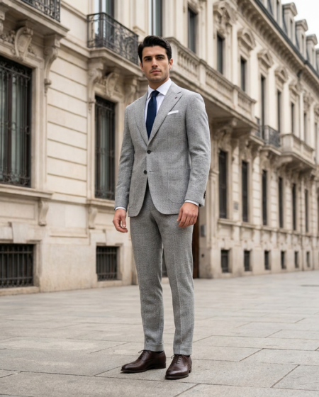 Giacca Galles Grigio Chiaro + Pantalone — milan_quadrilatero