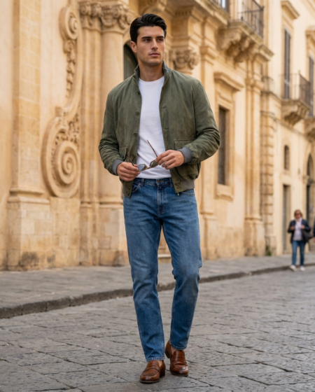 Giubbotto Suede Verde + Pantalone Jeckerson — outdoor