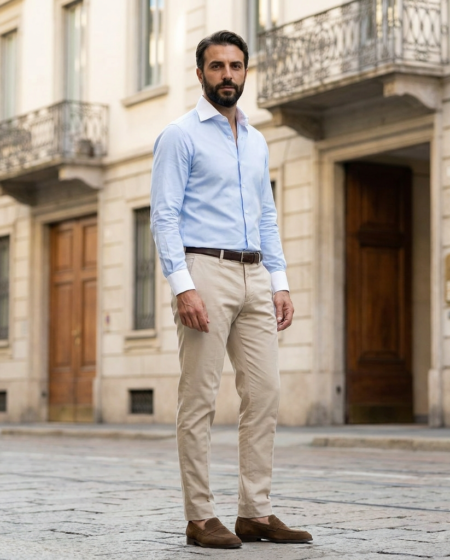 Camicia Barba Napoli - Azzurro Chiaro — outdoor
