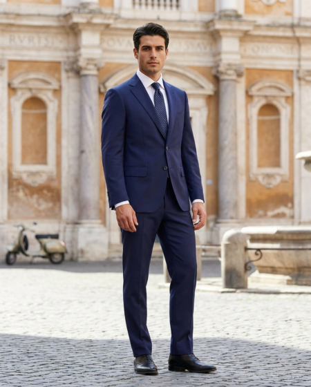Abito blu sartoriale - piazza italiana classica