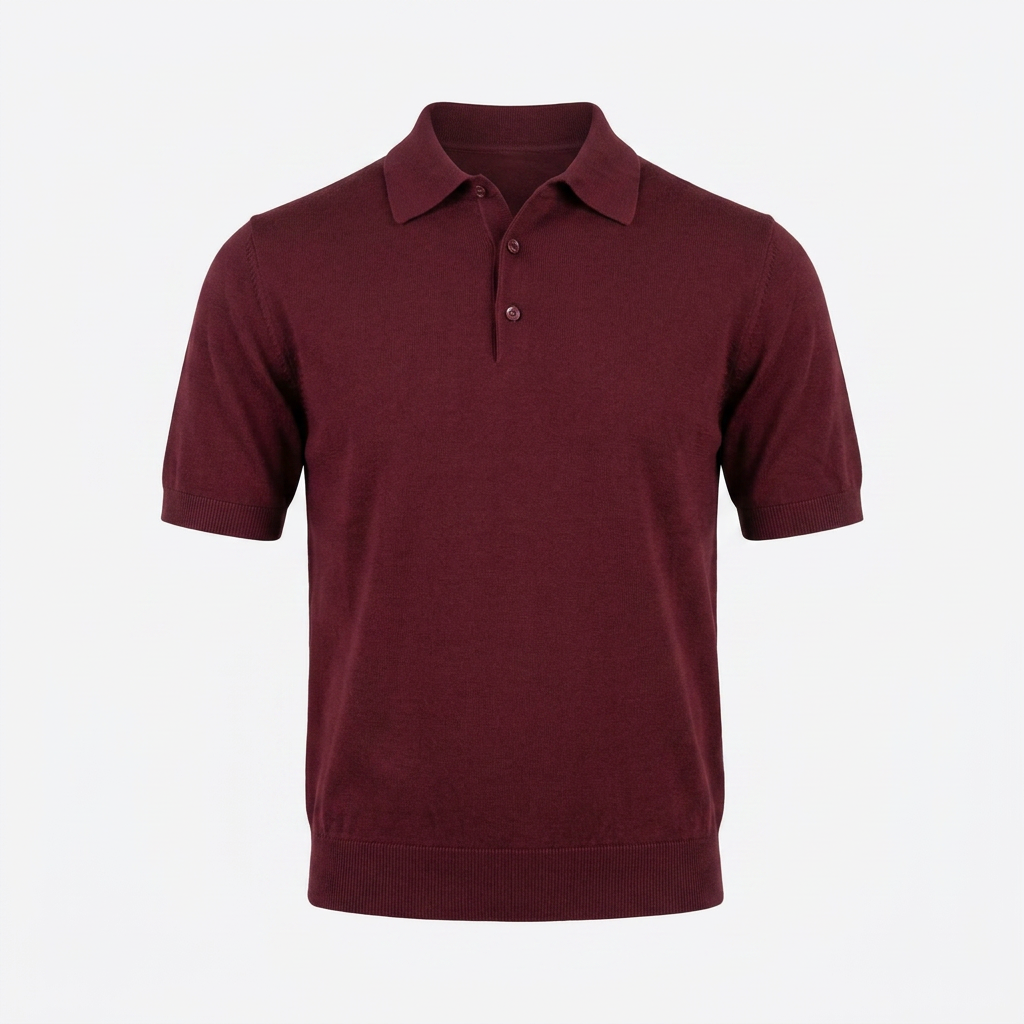 Polo Serafino Sea Island Cotton - Bordeaux — product