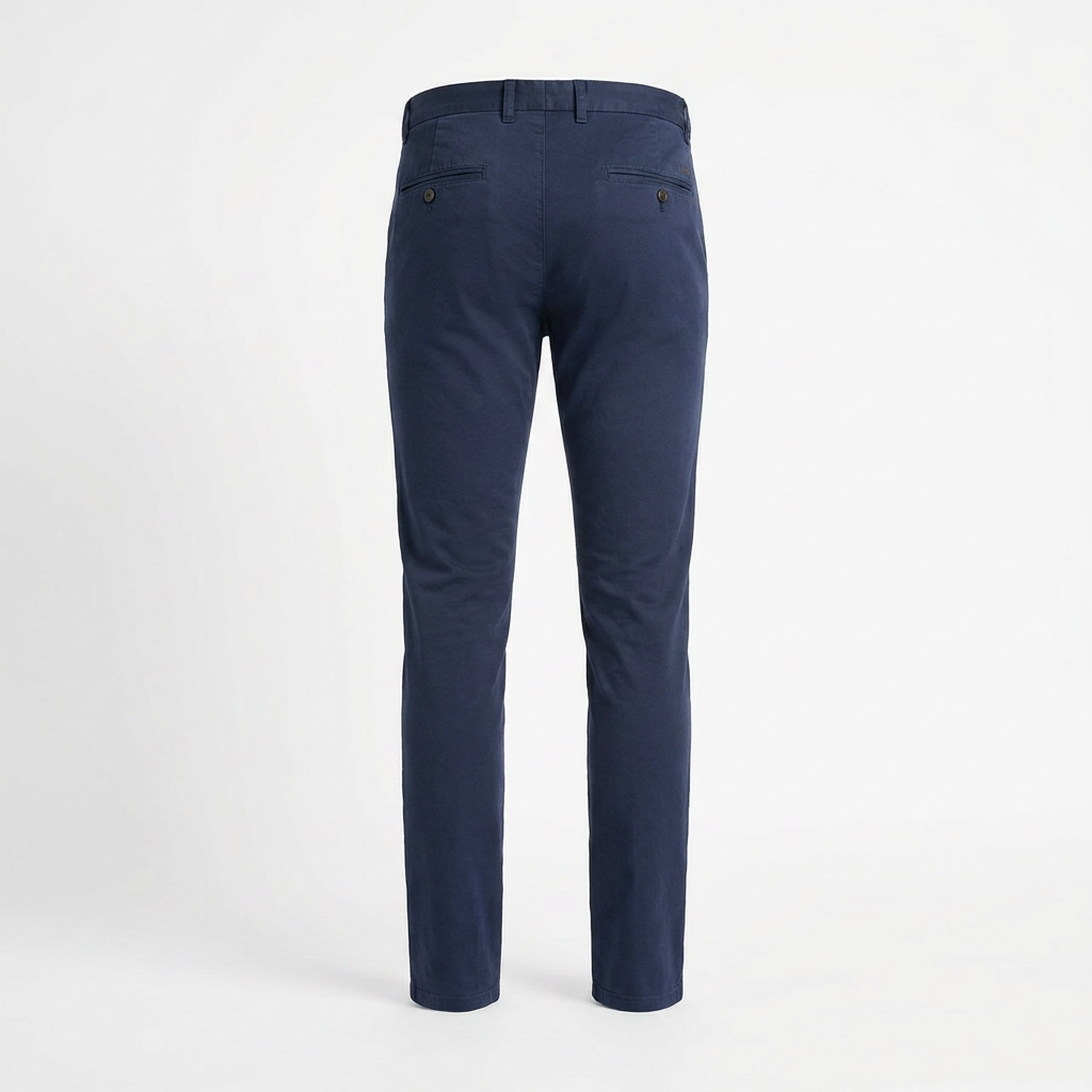Pantaloni Cotone Slim Senza Pences Luis - Blu Marine — product